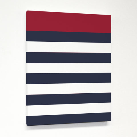 Nautical Stripes - Red Canvas by OBC 11 X 14