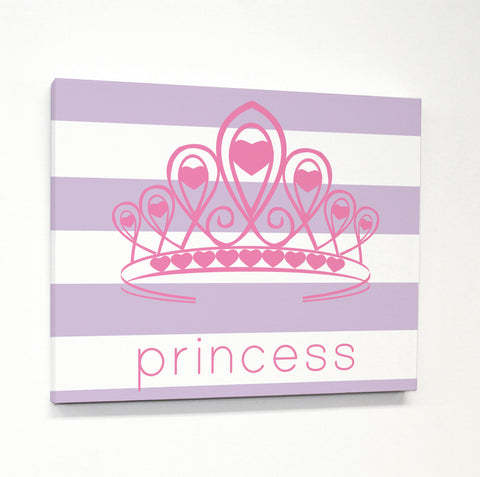 Princess Crown Princess - Purple Pink Canvas by OBC 11 X 14