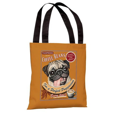 Puggaccino Tote Bag by Retro Pets