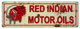 ArtFuzz Red Indian Man Cave Reproduction Gas Station Metal Sign 9x30