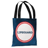 Lifeguard - Navy Red Tote Bag by