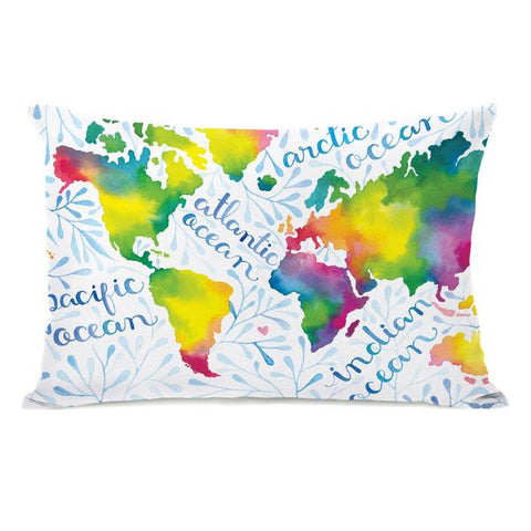 Oceanography Throw Pillow by Ana Victoria Calderon