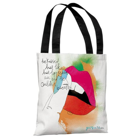 Lips - White Multi Tote Bag by Judit Garcia Talvera