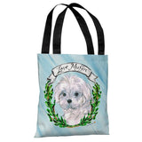 Maltese - Blue Multi Tote Bag by Timree Gold