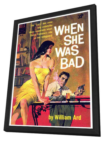 When She Was Bad 11 x 17 Retro Book Cover Poster - in Deluxe Wood Frame