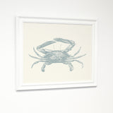 Natural Crab - Blue White Traditional Framed Canvas by OBC 11 X 14