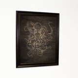 Octopus Wood Sketch - Brown Walnut Traditional Framed Canvas by OBC 11 X 14