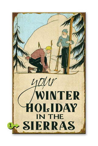 Winter Holiday Metal 14x24