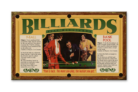 Play Billiards Metal 23x39