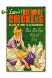 Free-Range Chickens Wood 28x48