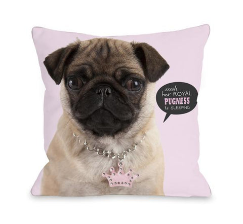 Pugness Throw Pillow by Rachael Hale