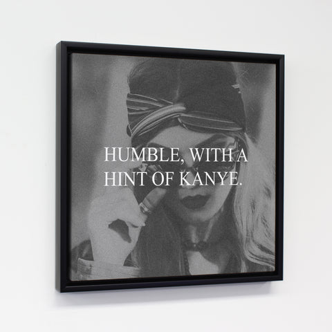 Humble Kanye - Gray 12x12 Black Floating Frame by OBC 12 X 12