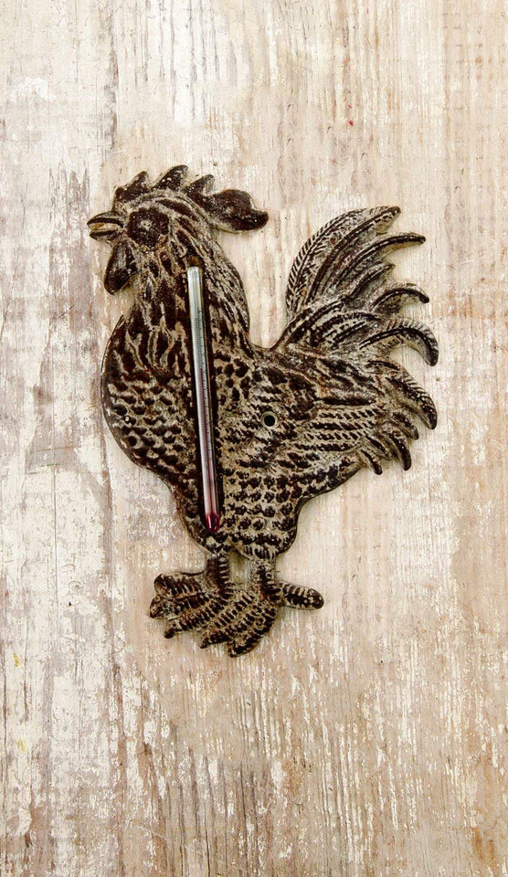 Wall thermometer bird in cast iron