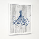 Indigo Octopus - Multi - White Canvas Image Box  11 X 14