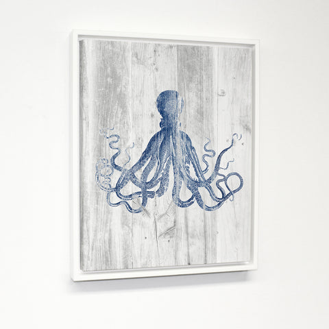 Indigo Octopus - Multi White Floating Frame  11 X 14