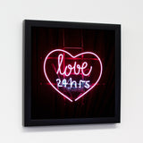 Love 24 Hrs - Black 12x12 Black Canvas Image Box by OBC 12 X 12