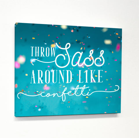 Throw Sass - Blue Premium Gallery Wrap by OBC 11 X 14