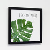 Leaf Me Alone - Green 12x12 Black Canvas Image Box by OBC 12 X 12