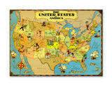 US Map Metal 28x38