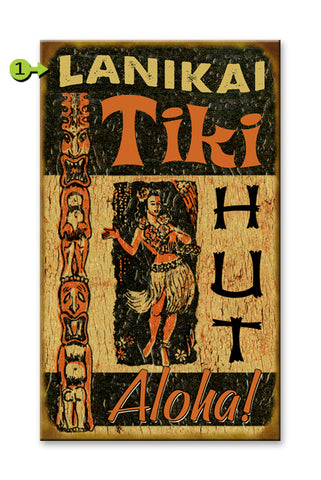 Aloha! Tiki Hut Wood 23x39