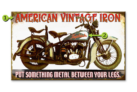 Vintage Motorcyle Metal 23x39