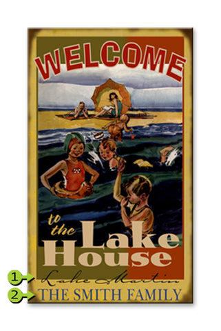 Welcome to the Lake House Metal 28x48