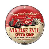 Vintage Evil racing devil clock Metal Sign Wall Decor 14 x 14