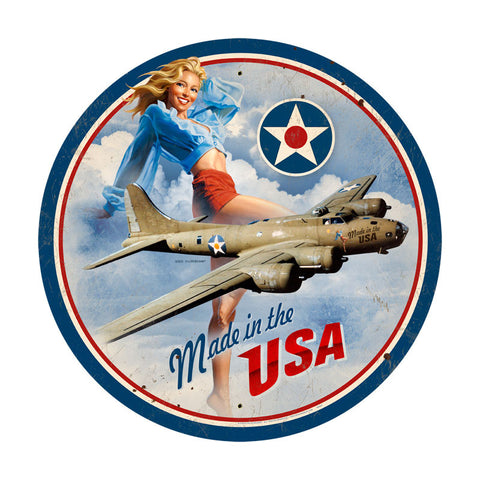 USA B17 Metal Sign Wall Decor 28 x 28