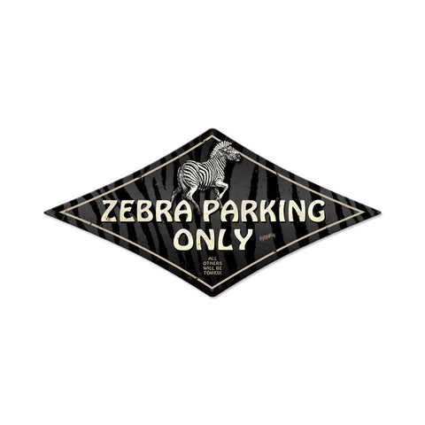 Zebra Parking Metal Sign Wall Decor 14 x 24