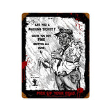 Zombie Parking Ticket Sign Metal Sign Wall Decor 12 x 15