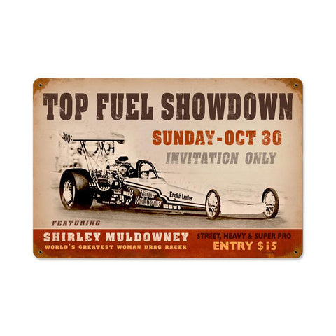 Top Fuel Showdown Metal Sign Wall Decor 12 x 18