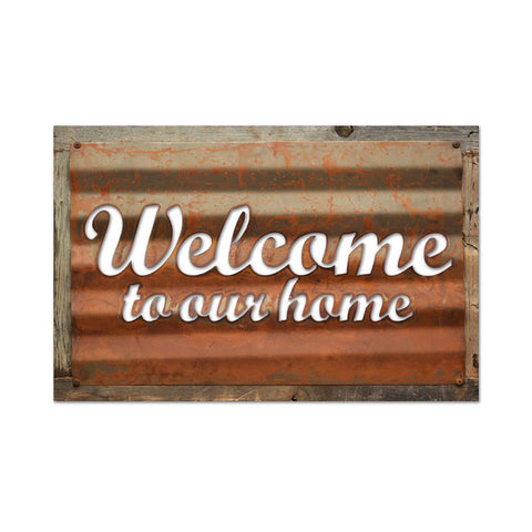 Welcome Metal Sign Wall Decor 19 x 26