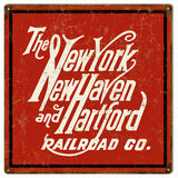 Vintage New York New Haven Hartford Railroad Metal Sign