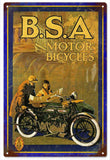 Vintage B.S.A. Motor Bicycle Metal Sign