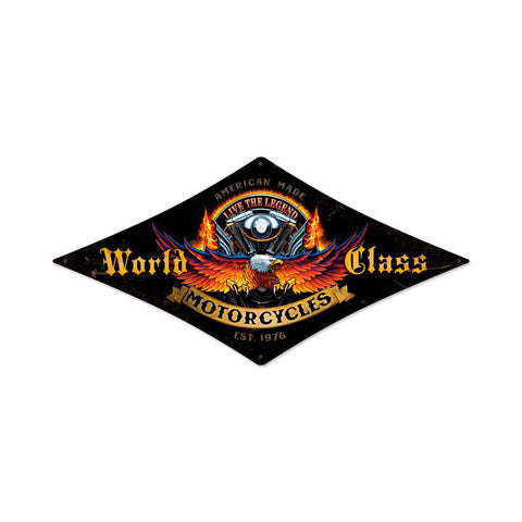 World Class Motorcycles Metal Sign Wall Decor 14 x 22