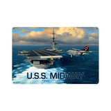 USS Midway Metal Sign Wall Decor 18 x 12