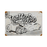 Von Hot Rod Kustom Metal Sign Wall Decor 18 x 12