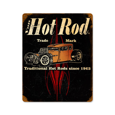 Von Hot Rod Trademark Metal Sign Wall Decor 12 x 15