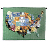 USA Tags Small Wall Tapestry With Rod