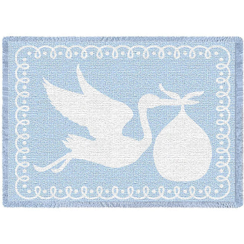 Stork Blue Small Blanket