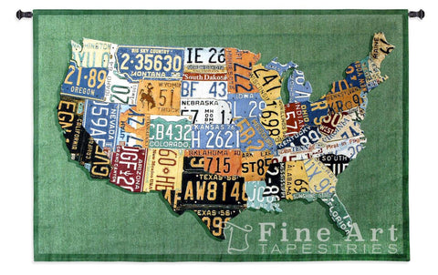 USA Tags Large Wall Tapestry