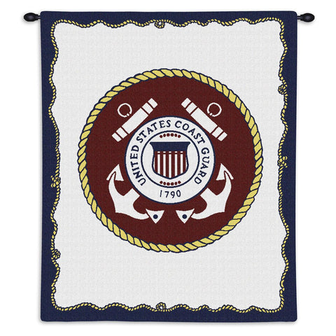 Us Coast Guard Wall Tapestry With Rod