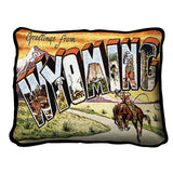 Greeting From Wyoming Pillow