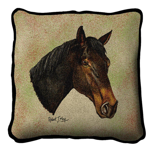 Thoroughbred Dark Brown Pillow Cover