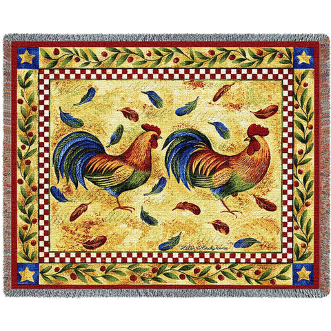 Two Roosters Blanket