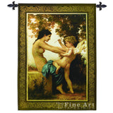 Young Girl Defending Herself against Eros Wall Tapestry