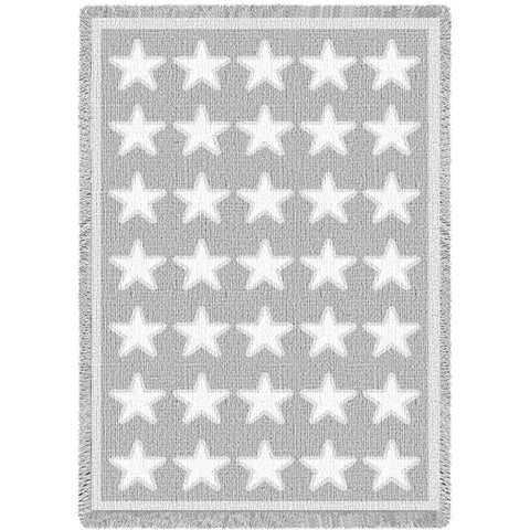 Stars White Natural Mini Blanket