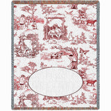 Childhood Toile Red Mini Blanket