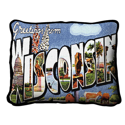 Greeting From Wisconsin Pillow