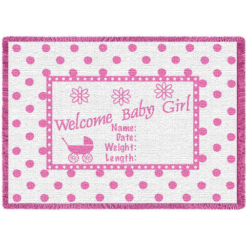 Welcome Baby Girl Small Blanket